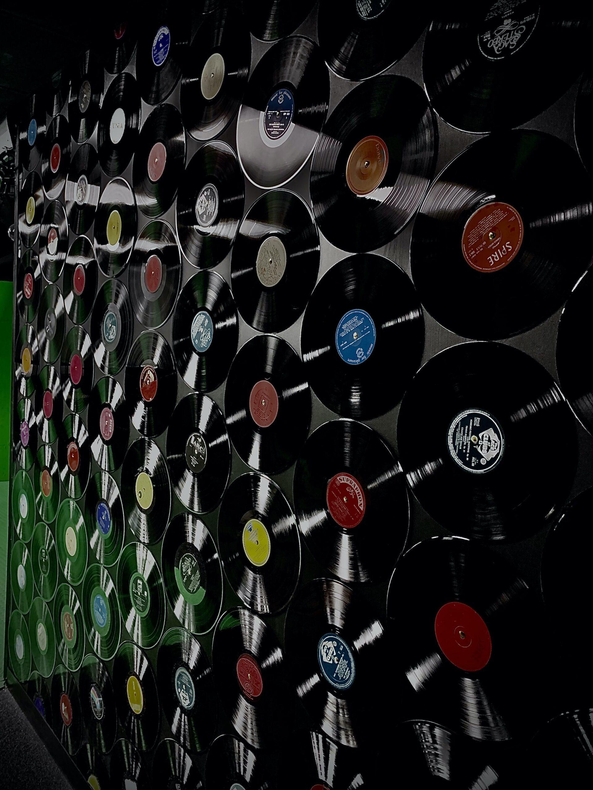 Vintage Vinyl Records Wall